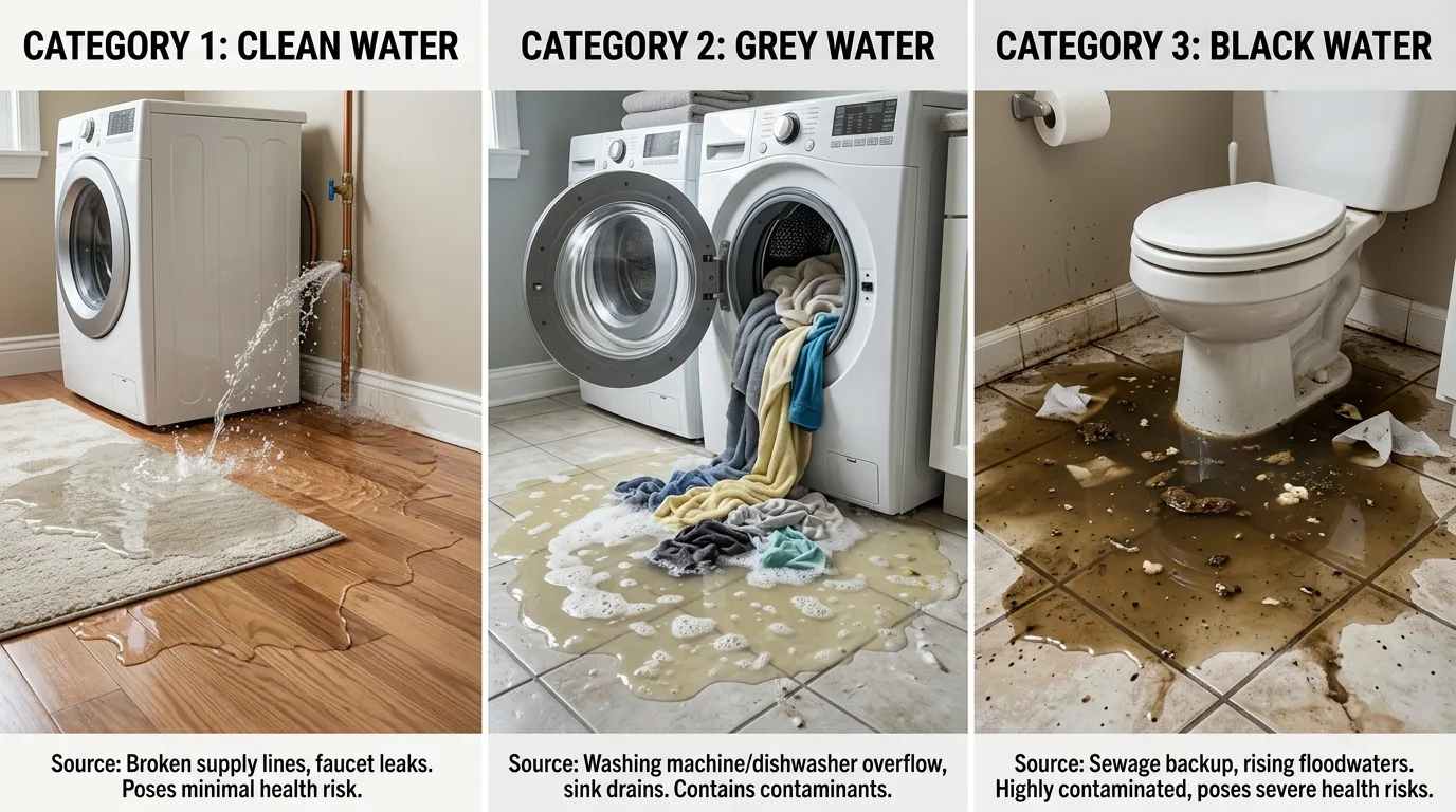 Understanding Water Damage Categories 1, 2, and 3 in Pflugerville